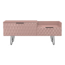 Harlequin 2 Drawer Coffee TV Unit in Kobe Pink - Ready Assembled