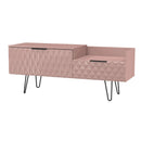 Harlequin 2 Drawer Coffee TV Unit in Kobe Pink - Ready Assembled