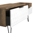 Harlequin 2 Drawer Coffee TV Unit in White Matt & Vintage Oak - Ready Assembled