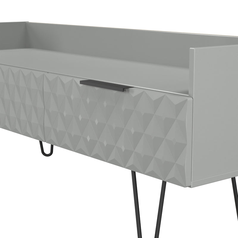 Harlequin 2 Drawer Coffee TV Unit in Dusk Grey - Ready Assembled