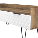 Harlequin 2 Drawer Coffee TV Unit in White Matt & Vintage Oak - Ready Assembled