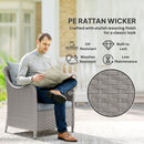 Outsunny 2 Pieces Rattan Garden Chairs, Cushioned Rattan Chairs