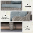 Outsunny 2 Pieces Rattan Garden Chairs, Cushioned Rattan Chairs