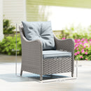 Outsunny 2 Pieces Rattan Garden Chairs, Cushioned Rattan Chairs