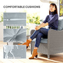 Outsunny 2 Pieces Rattan Garden Chairs, Cushioned Rattan Chairs