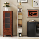 HOMCOM Floor Lamp with Shelves, LED Standing Lamp with Fabric Drawer