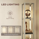 HOMCOM Floor Lamp with Shelves, LED Standing Lamp with Fabric Drawer