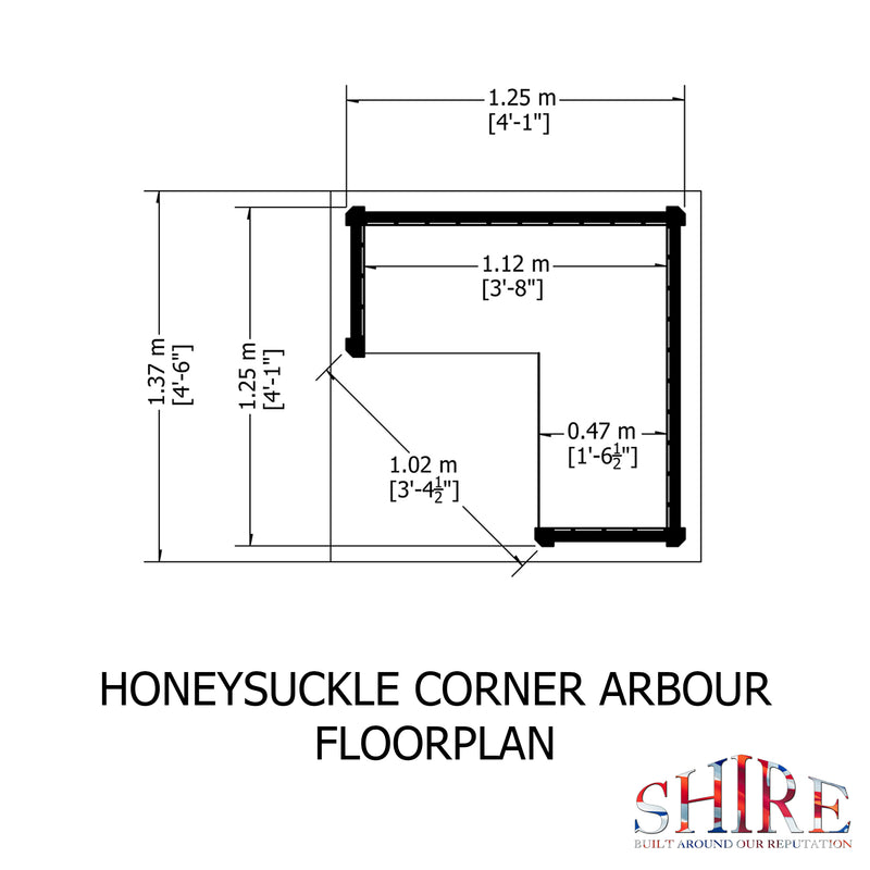 Honeysuckle Corner Pressure Treated Arbour