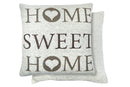 Home Sweet Home Jacquard Cushion Cover in Beige