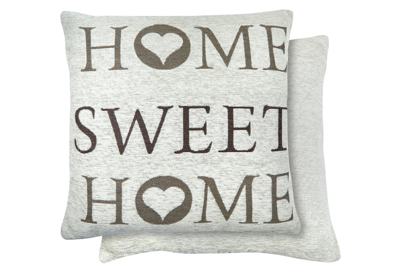 Home Sweet Home Jacquard Cushion Cover in Beige