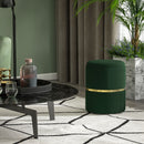 HOMCOM Round Pouffe, Storage Footstool with Cushioned Top