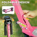 AIYAPLAY Kids Scooter, Foldable Kick Scooter w/ Adjustable Handlebar, Pink