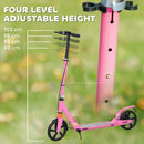 AIYAPLAY Kids Scooter, Foldable Kick Scooter w/ Adjustable Handlebar, Pink