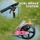 AIYAPLAY Kids Scooter, Foldable Kick Scooter w/ Adjustable Handlebar, Pink