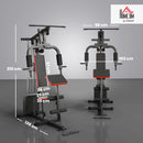 HOMCOM Multi Home Gym Machine with 65kg Weights for Strength Training Black