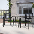 Outsunny 3 Piece Patio Bistro Set with Plastic Top, 2 Stackable Chairs, Grey