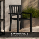 Outsunny 3 Piece Patio Bistro Set with Plastic Top, 2 Stackable Chairs, Grey