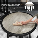 Outsunny 3 Piece Patio Bistro Set with Plastic Top, 2 Stackable Chairs, Grey