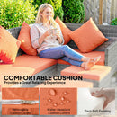 Outsunny 5Pcs Rattan Dining Corner Sofa Set, Garden Furniture Set, Orange