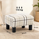 HOMCOM Chic Linen Fabric Foot Stool Ottoman Cube with Legs, Multi-colored
