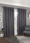 Hartford - Woven Thermal Blackout Eyelet Curtains in Charcoal