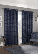 Hartford - Woven Thermal Blackout Eyelet Curtains in Navy 90 x Drop 72" (228 x 183cm)