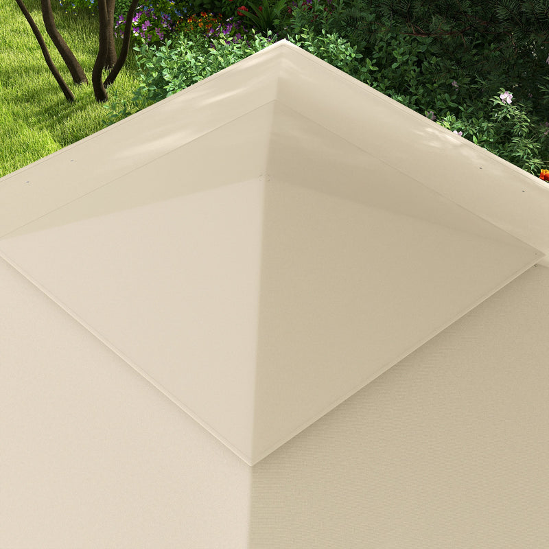 Outsunny Garden Folding Tent Heavy Duty Pop Up Gazebo for Party Cream