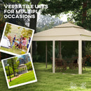 Outsunny Garden Folding Tent Heavy Duty Pop Up Gazebo for Party Cream