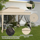 Outsunny Garden Folding Tent Heavy Duty Pop Up Gazebo for Party Cream