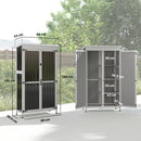 Outsunny Outdoor Storage Cabinet With Removable Shelves, White And Black
