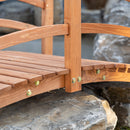 Outsunny Wooden Garden Bridge with Safety Railings, Classic Arc Footbridge