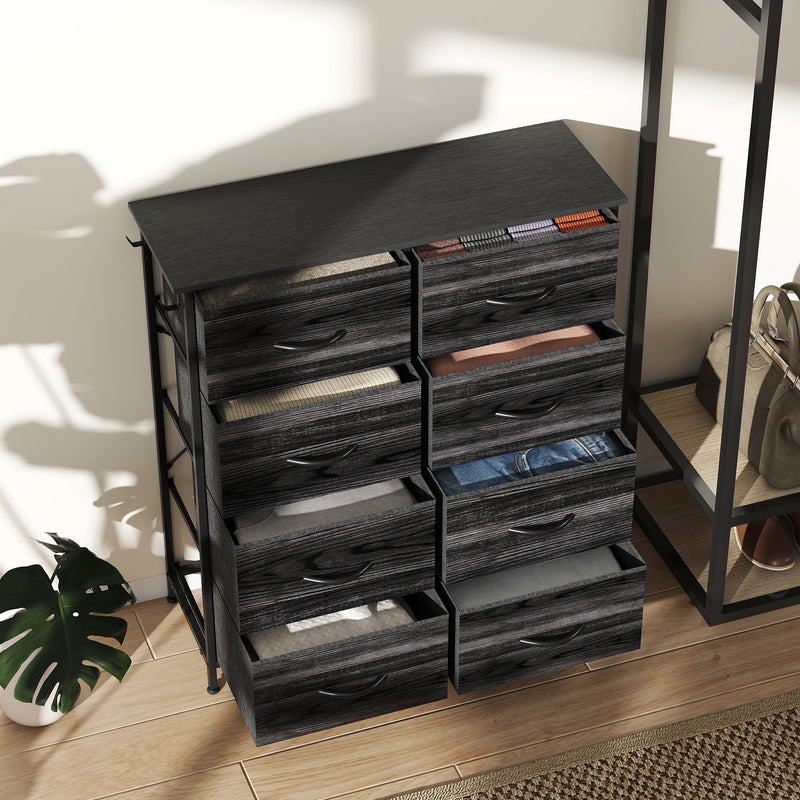 HOMCOM Fabric Chest Of Drawers, 8 Drawer Dresser For Bedroom
