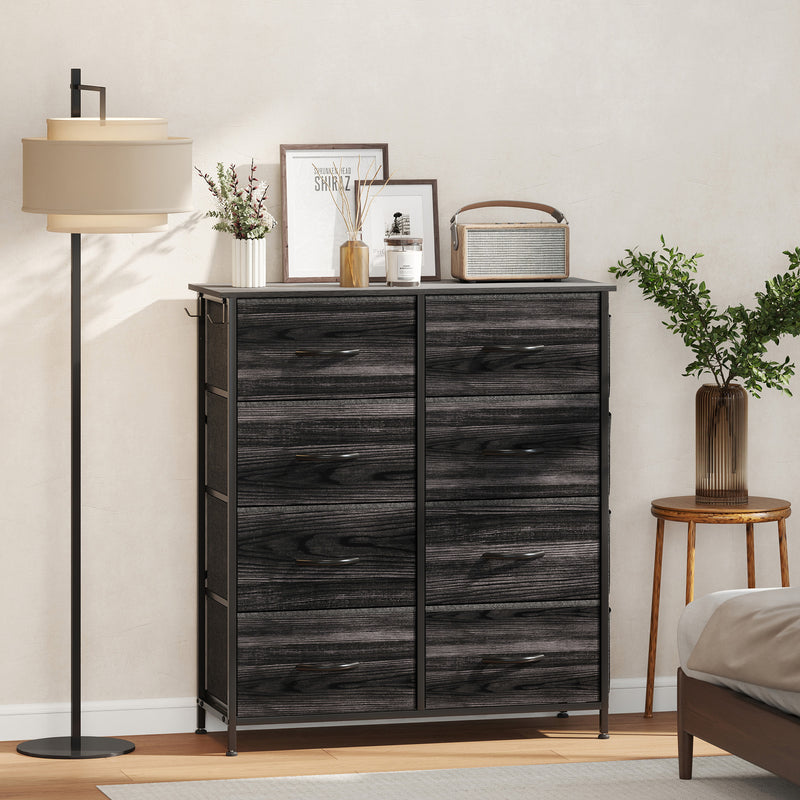 HOMCOM Fabric Chest Of Drawers, 8 Drawer Dresser For Bedroom