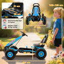 AIYAPLAY Kids Pedal Go Kart With Adjustable Seat, EVA Tyres, Blue