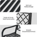 Patio Garden Bench with Iron Casted Seat, Armrest and Backrest
