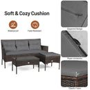 4 Seater Rattan Garden Furniture Set With Cushioned Sofa- Navy