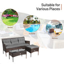 4 Seater Rattan Garden Furniture Set With Cushioned Sofa- Navy