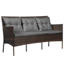 4 Seater Rattan Garden Furniture Set With Cushioned Sofa- Navy
