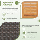 5 Pieces Patio Rattan Furniture Set With Cushions And Ottomans