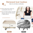 Oversized Rattan Egg Chair With 4 Cushions For Balcony Backyard