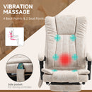 Vinsetto 6-Point Vibrating Heat Massage Chair W/ Microfibre Upholstery - Dark Brown/Light Brown/Charcoal Grey/Cream