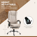 Vinsetto 6-Point Vibrating Heat Massage Chair W/ Microfibre Upholstery - Dark Brown/Light Brown/Charcoal Grey/Cream
