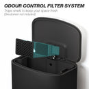 HOMCOM Pedal Bin With Soft-Close Lid, 50L Kitchen Bin With Carry Handle Black