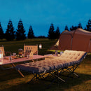 Outsunny Camping Bed For Adults With Mattress Folding Cot Light Grey