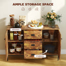 HOMCOM Modern Sideboard, Storage Cabinet, Accent Cupboard Rustic Brown