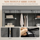 HOMCOM Fabric Wardrobe with 10 Shelves, Foldable Closet Dark Grey