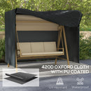 Outsunny 3 Seater Garden Swing Cover, Windproof and Anti-UV, Black