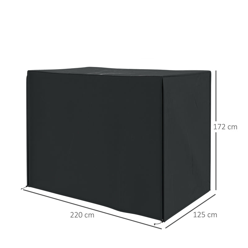Outsunny 3 Seater Garden Swing Cover, Windproof and Anti-UV, Black