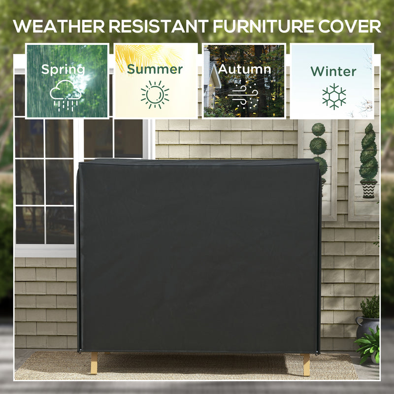 Outsunny 3 Seater Garden Swing Cover, Windproof and Anti-UV, Black