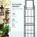 Outsunny 223cm Garden Arch Trellis, Outdoor Wedding Arbor for Roses, Vines